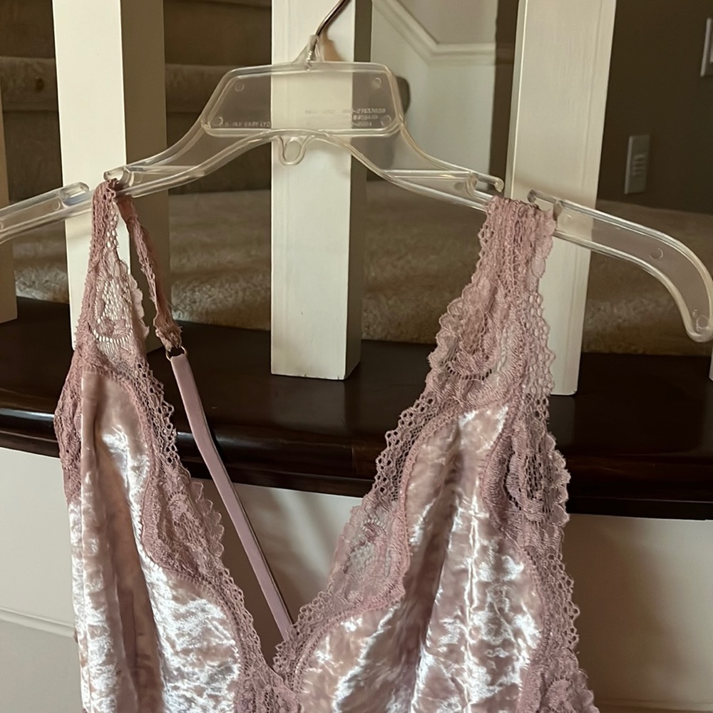 Plum Crushed velvet feel lingerie